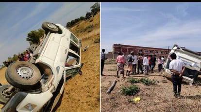 हादसे के बाद स्कॉर्पियो कार बुरी तरह से क्षतिग्रस्त हो गई।