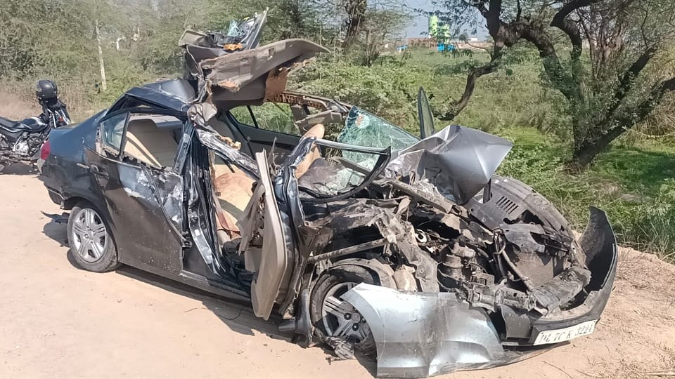 Collision between Punjab Roadways bus and car in jind