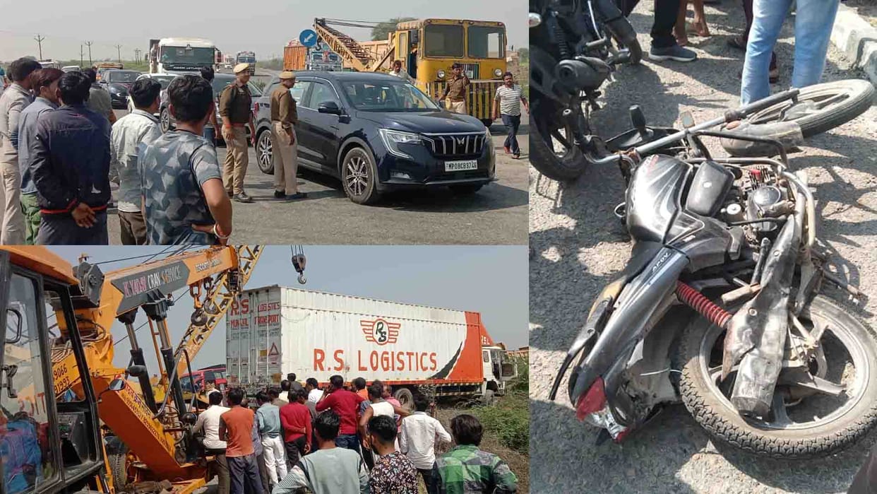 Road accident in Jalaun: SP leader dies due to container collision