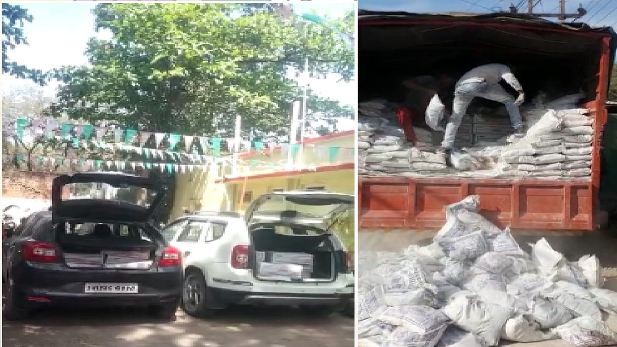 Excise Department action in Raipur 2 cars including truck full liquor seized