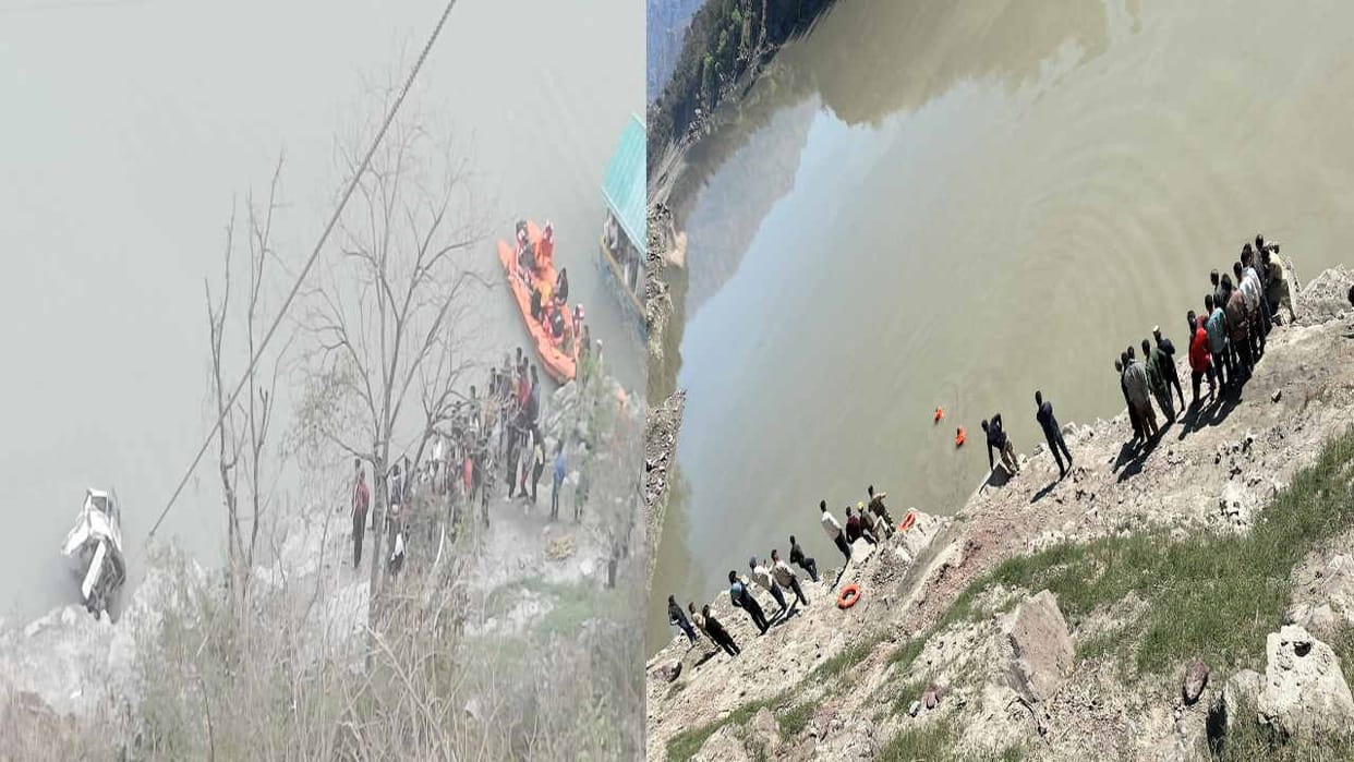 Road Accident: the car along with two youths immersed in Sutlej river In Ghumarwin