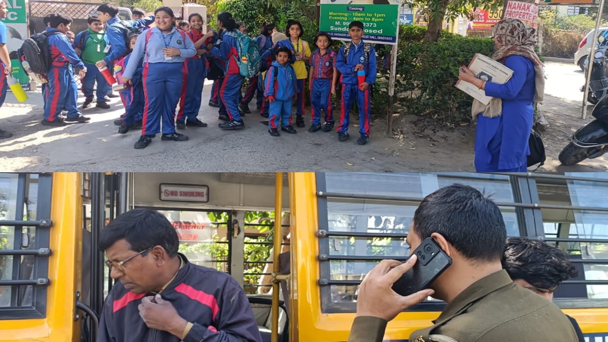 Ghaziabad dehradun school bus smoke erupts driver quick action saved students onboard