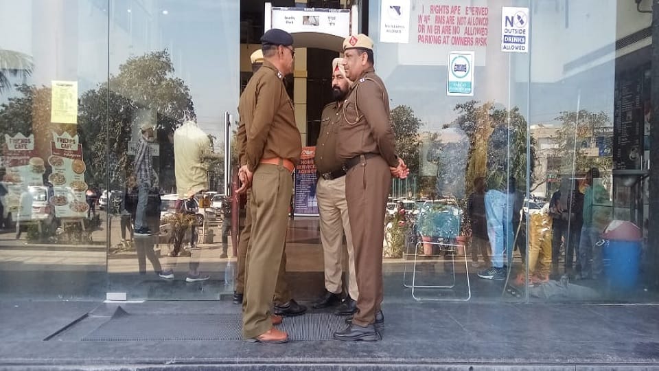 Police detained 15 young men and women during raid at Spa Center of Super Mall in Karnal