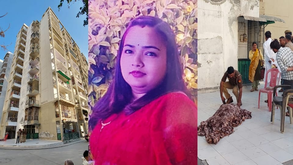 Ghaziabad shalimar city woman jumps off 11th floor died was depressed with son death