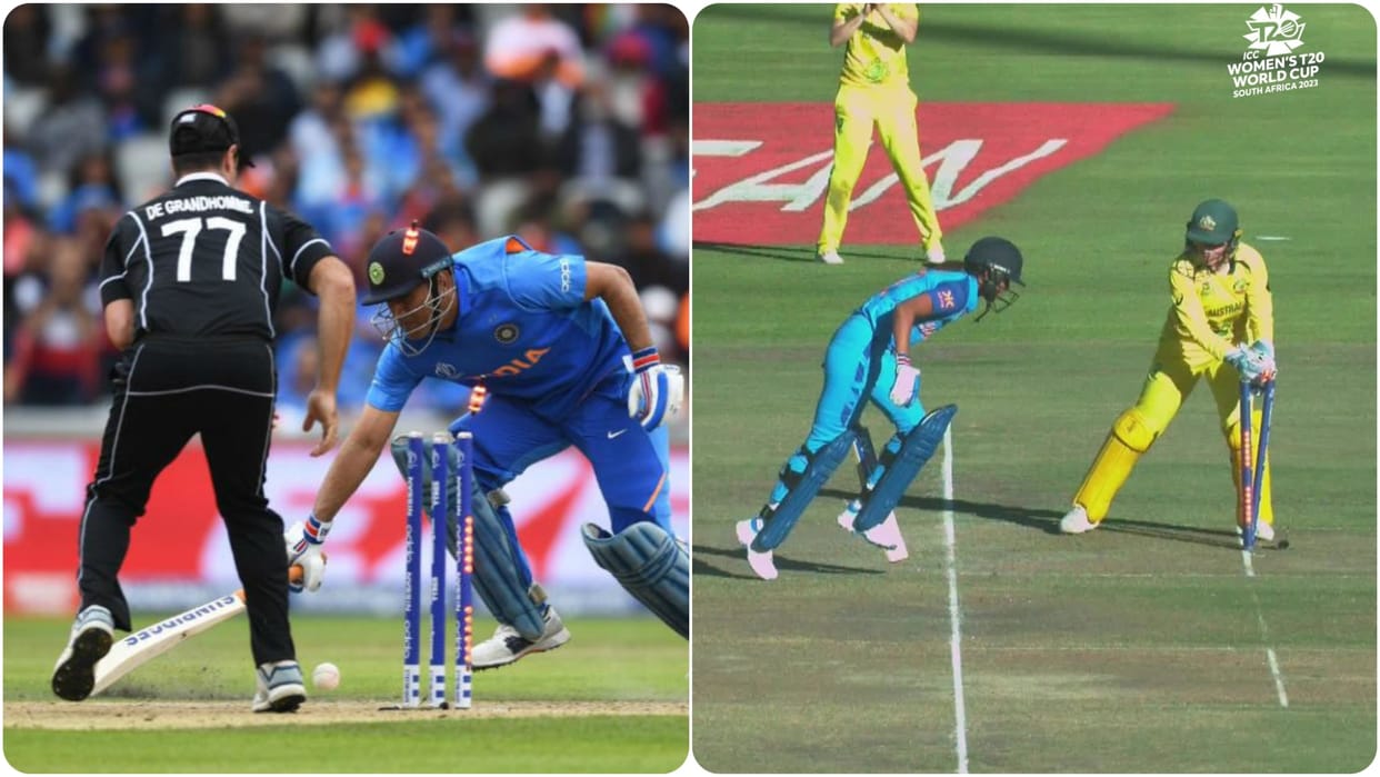 Fans Recalls 2019 World Cup Semi Final after harmanpreet kaur run out in Women's T20 WC Semi Final