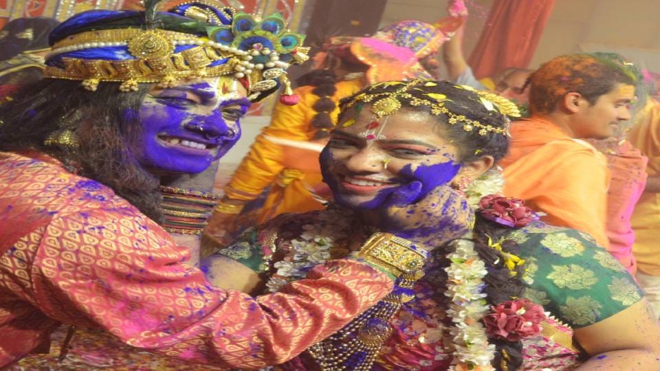 fervor of Holi festival is visible everywhere in Vrindavan at Mathura