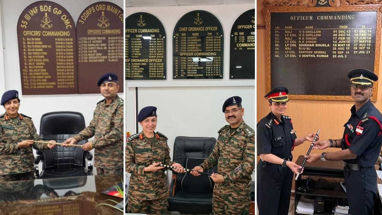Three women of Indian Army Commanding Officers under the Eastern Command