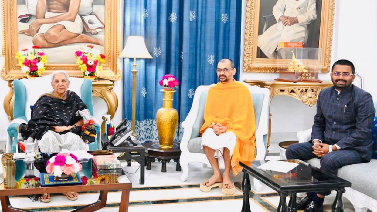 Abhishek Brahmchari and Rohit Kumar Singh meet to UP governor in Lucknow.