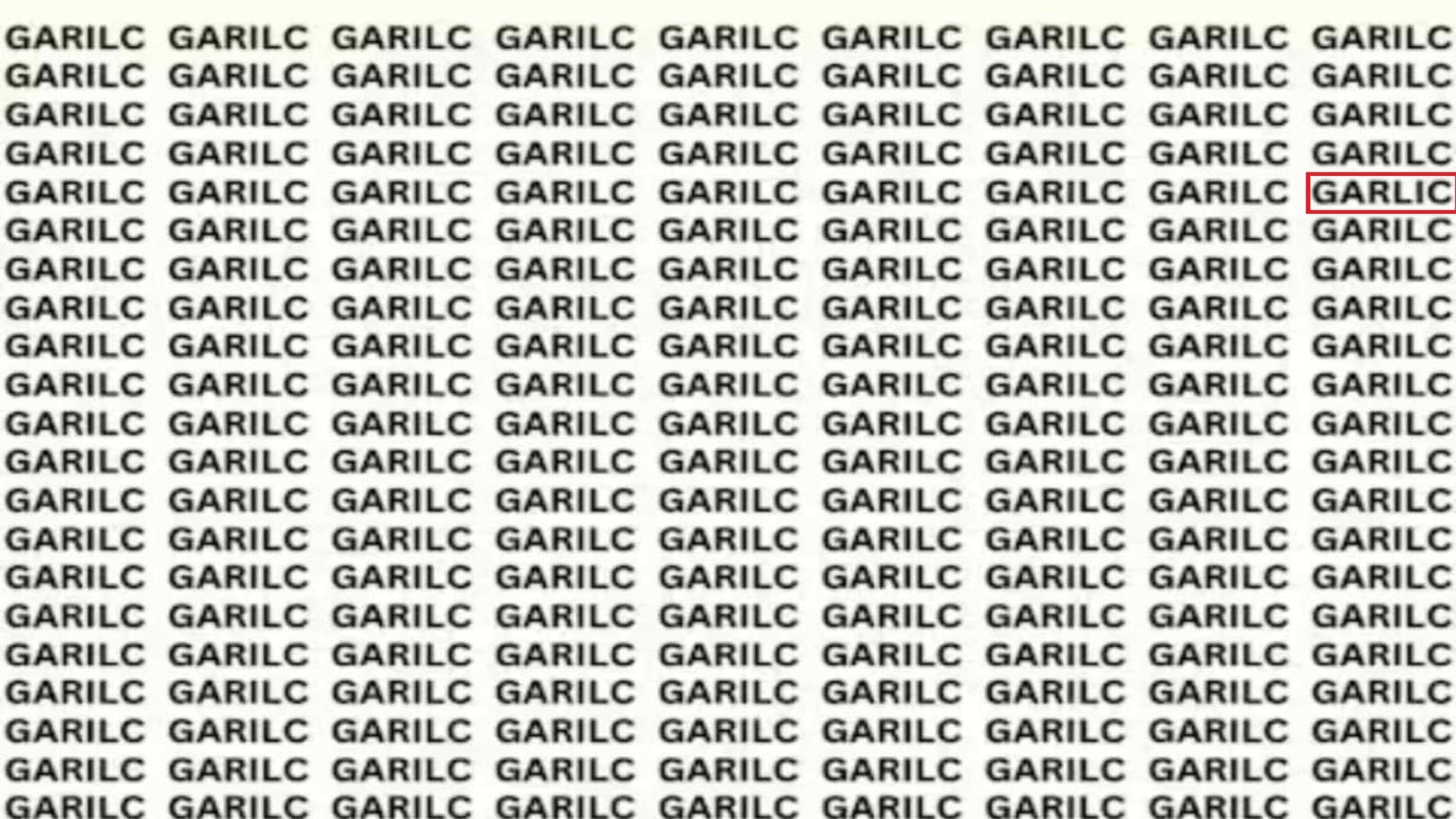 Optical Illusion Iq Test: Find The Correct Spelling Of Garlic In This Pic Within 15 Seconds?
