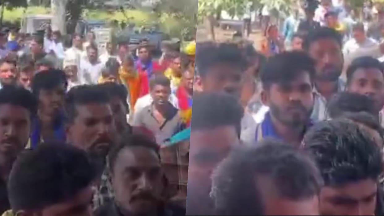 tribal organization laid siege to Rehti police station demanding action in case of rape of a minor in Sehore