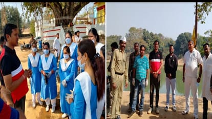 सफाई अभियान में संत निरंकारी मंडल के लोग।