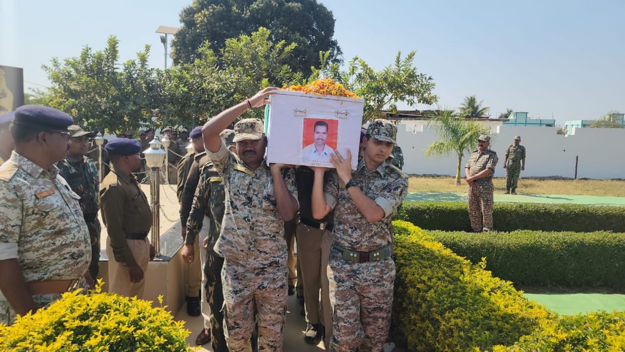 God of honor given to the martyr jawan in ied blast body sent to home village