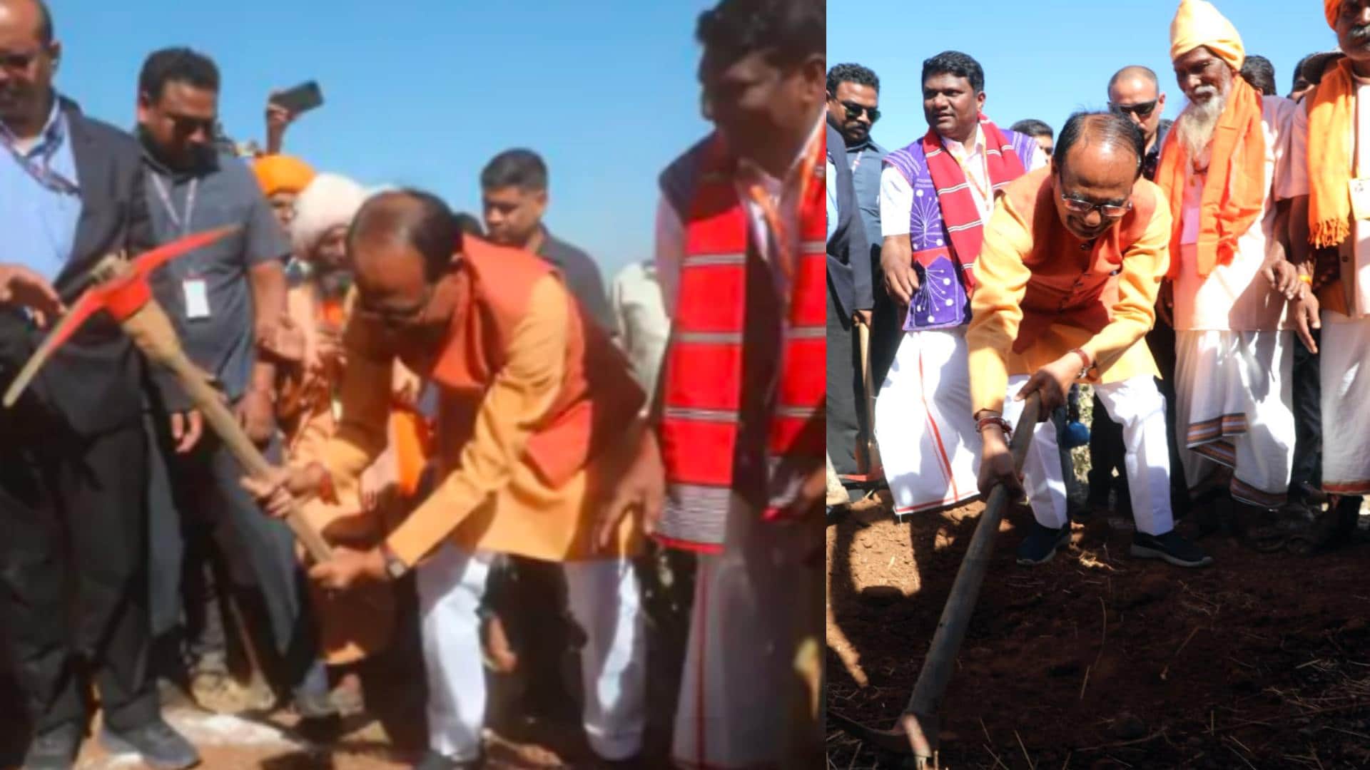 Chief Minister Shivraj landed with a pickaxe for Jhabua's Halma.