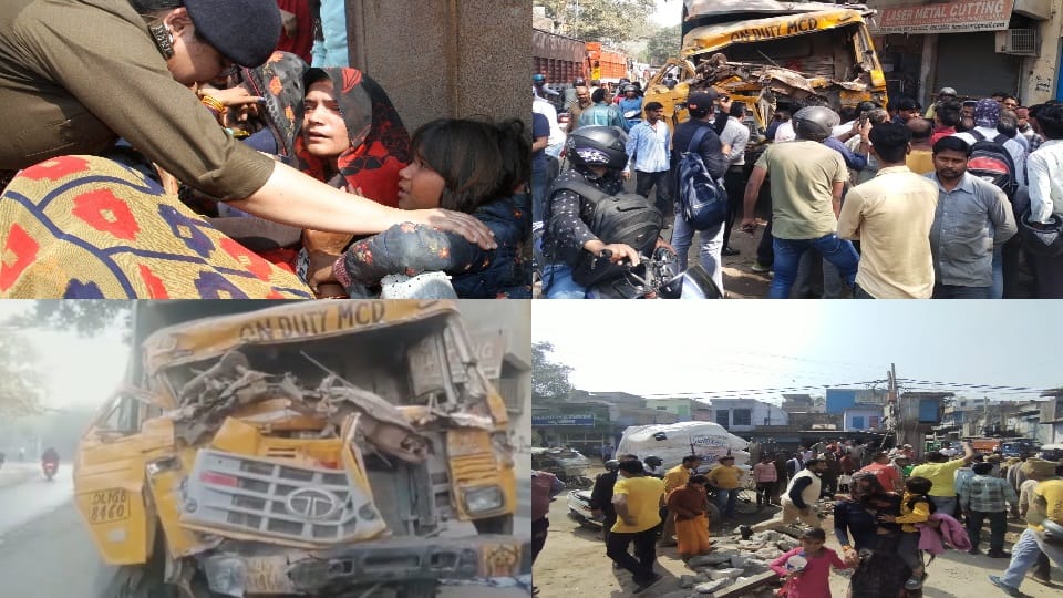 husband and innocent came under dumper in front of princess in delhi