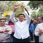 आप नेताओं का विरोध प्रदर्शन