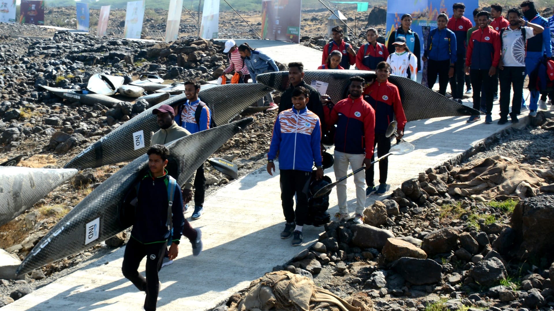 Players from five states participated in the trial of canoe kayaking, 13 boys and 12 girls were selected