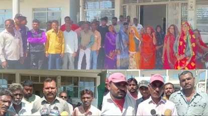 नागझिरी थाने के घेराव के दौरान बलाई और चौधरी समाज के लोग