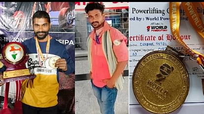 Coolie Deepak Patel of Korba station won gold in power lifting and bench press championship