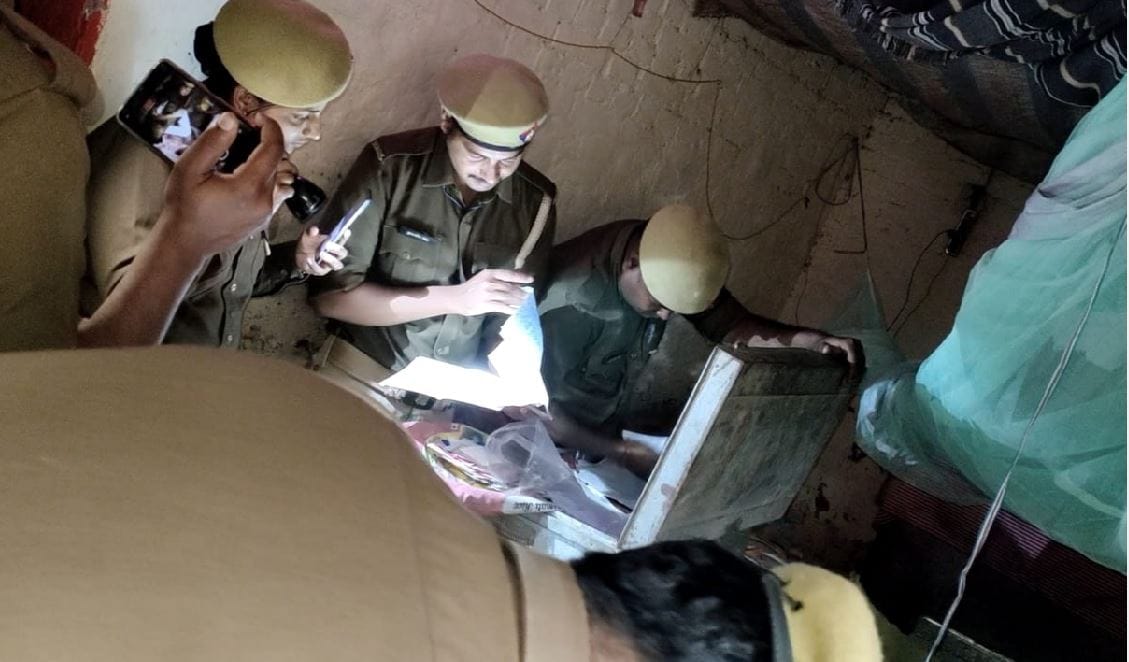 Abbas Ansari wife Nikhat driver's house raided in ghazipur police recovered documents by digging