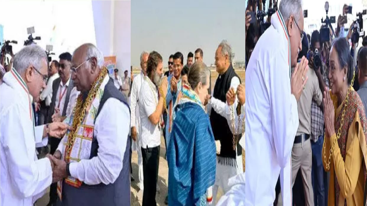 CM Bhupesh garlanded the guests with gold IN 85th Congress convention