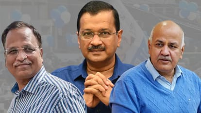 Arvind Kejriwal, Manish sisodiya and Satyendra Jain
