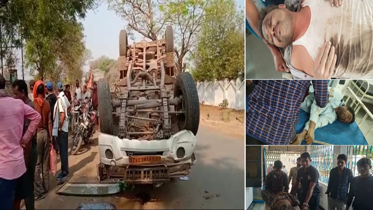 Pickup vehicle overturned uncontrolled in Janjgir Champa ten laborers injured