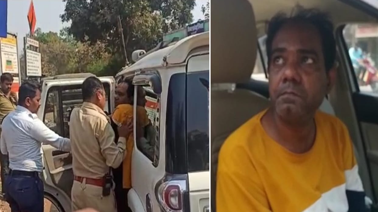 Pendra traffic police caught the teacher driving the car under the influence of alcohol