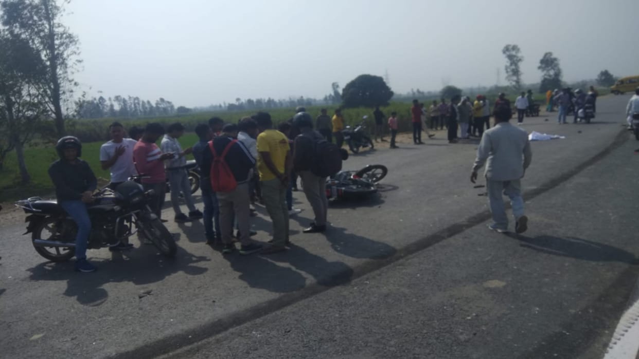 Road accident in Muzaffarnagar and Uncle nephew died