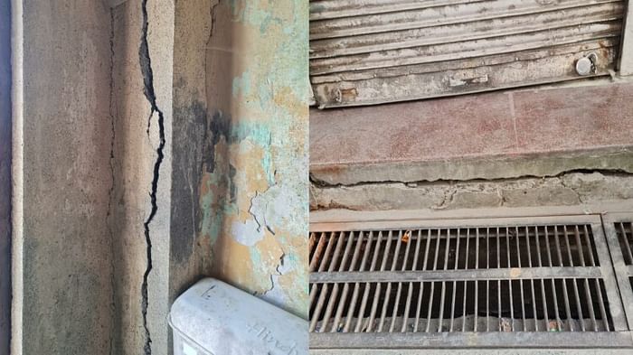 Cracks in buildings in Mussoorie