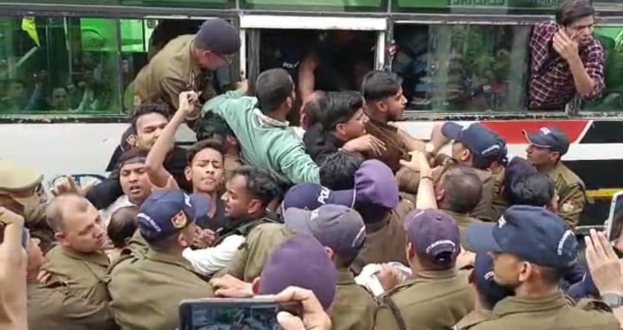 Police arrested youth Congressmen for opposing arrival of CM Pushkar singh Dhami Haldwani uttarakhand news