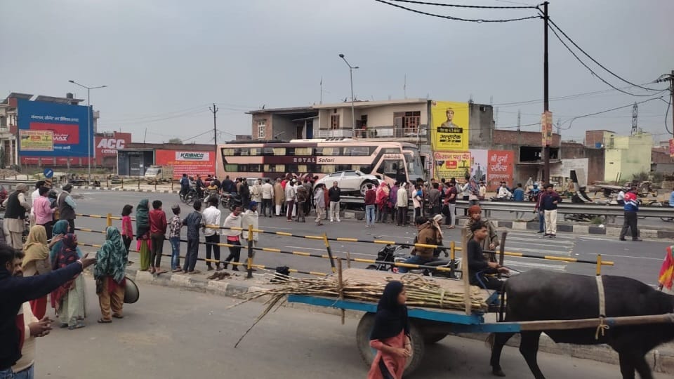 Roorkee Horrible Road Accident News speeding car hit two girls and other car crushed them Photos