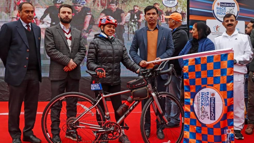 Srinagar to Kanyakumari Asia longest ultra cycle race begins by jammu and kashmir sports council