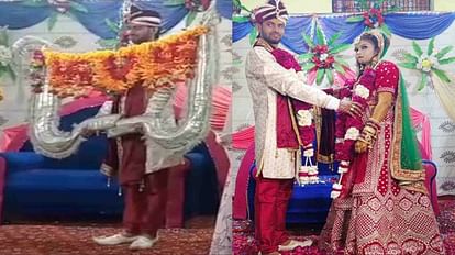 विवाह बना आकर्षण का केंद्र: रामचरितमानस की चौपाइयों के मंचन व धनुष भंग के बाद दूल्हा-दुल्हन ने डाली वरमाला धनुष भंग के बाद डाली वरमाला