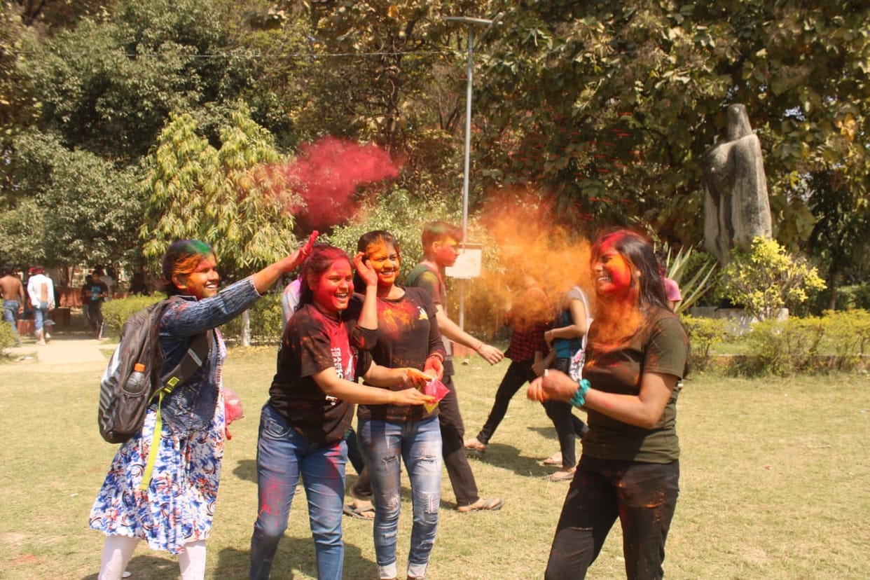 Holi played under the surveillance of drone cameras