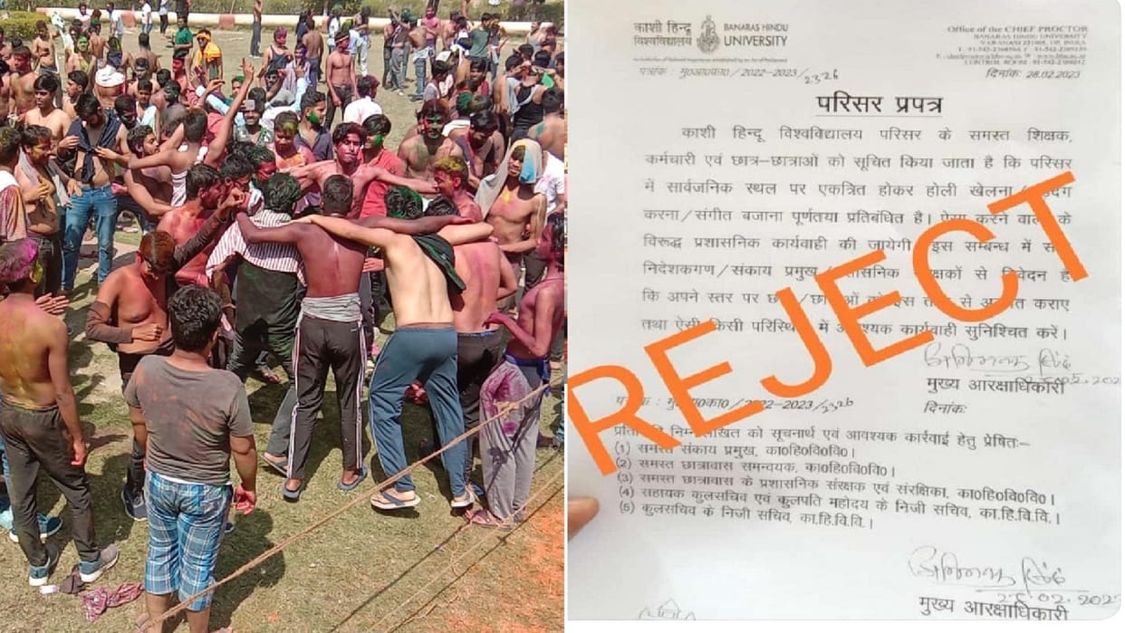 Students opposed the notice, played Holi fiercely, registered their resentment on social media