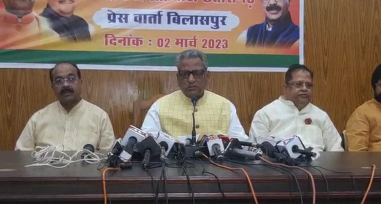 chhattisgarh bjp prabhari om mathur on cm face in vidhansabha chunav 2023 in bilaspur