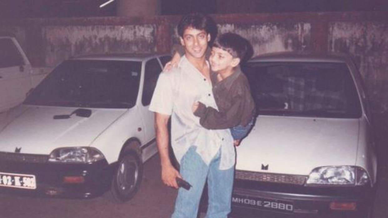 zaheer iqbal childhood photo goes viral with Salman khan on internet Know about his first film notebook