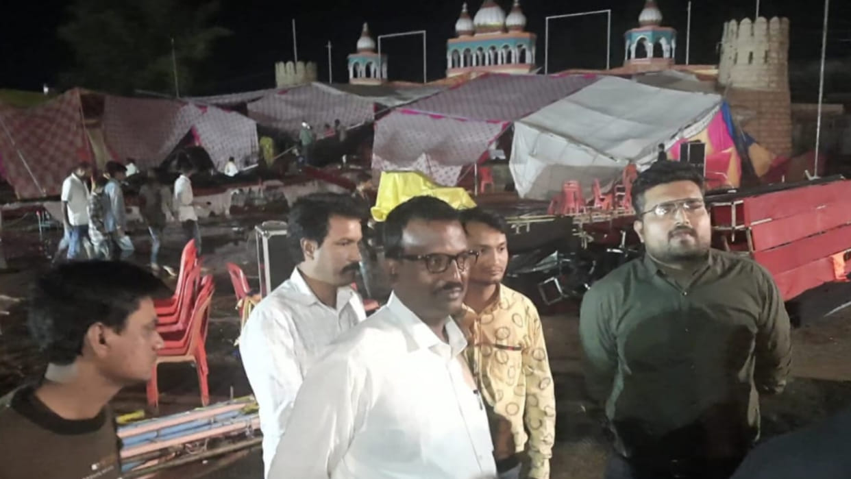 Damoh: Storm and rain in Hata, story pandal blown up, an elderly person injured due to iron pipe