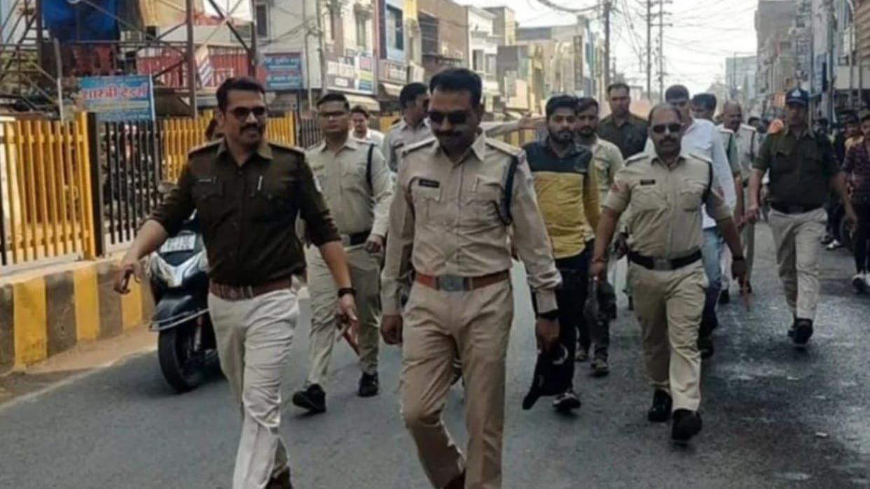 Ujjain: goons publicly punished by ujjain police, an exercise to create fear of police among criminals