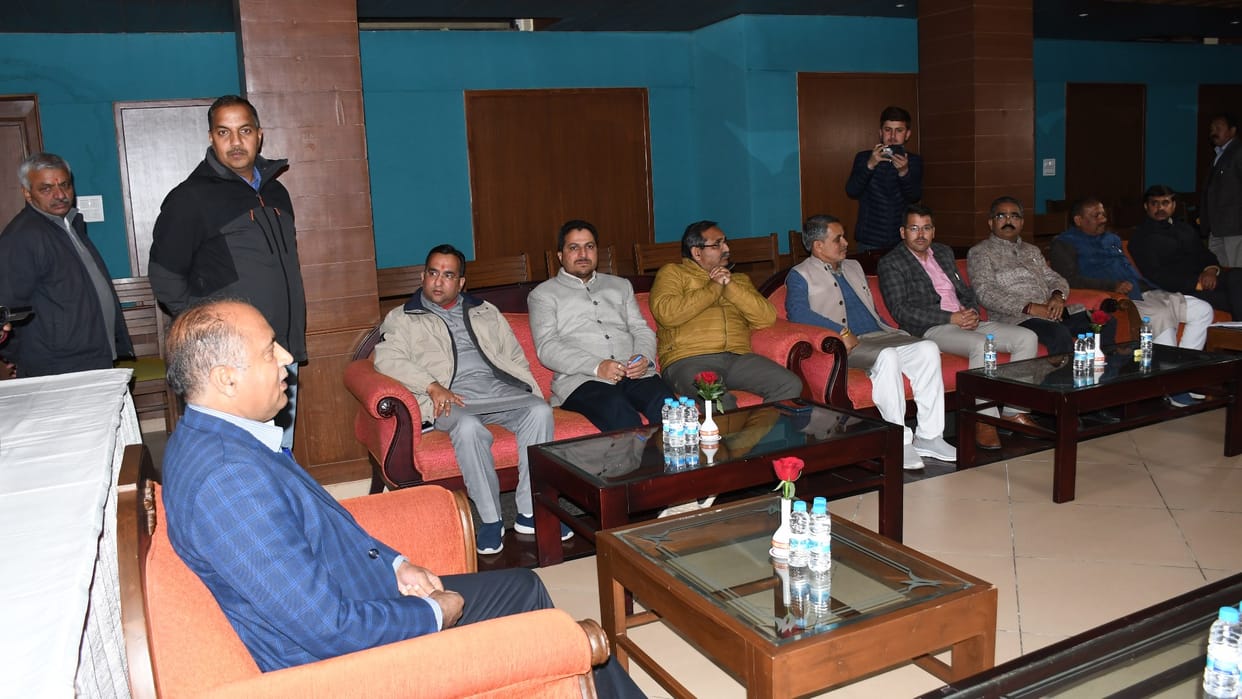 Neta Pratipaksh jairam thakur chairs Himachal bjp legislative party meeting