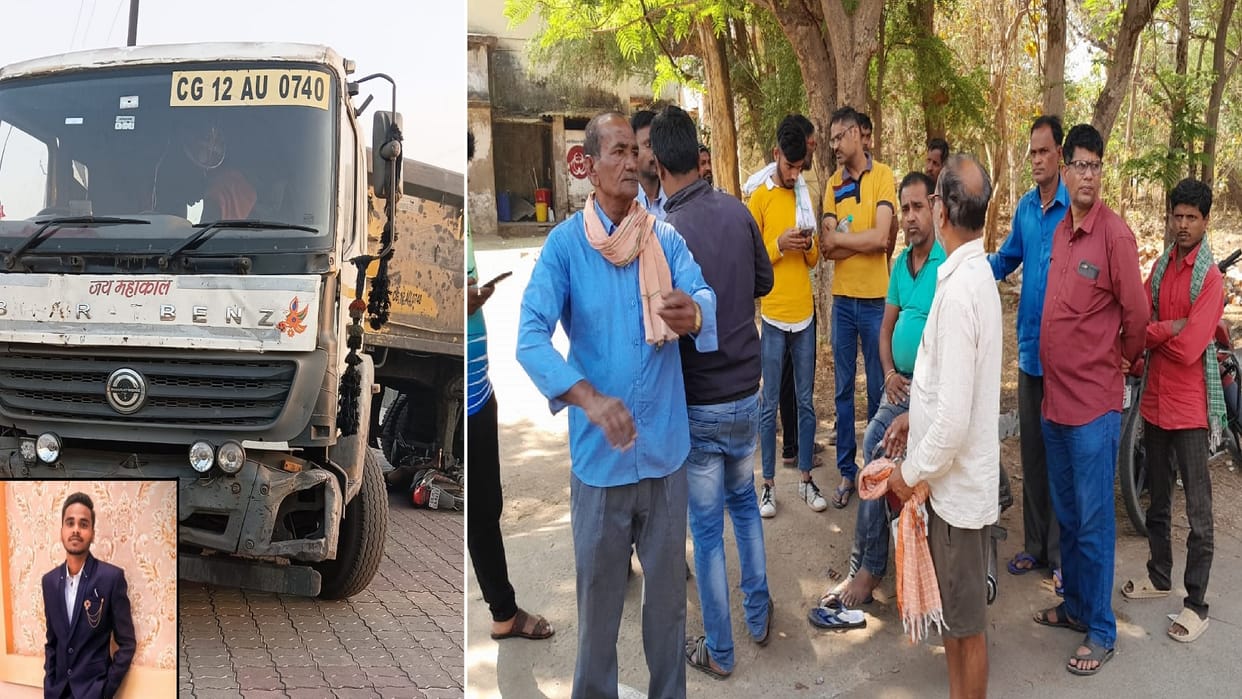 highwa Truck hit the bike rider student died on spot