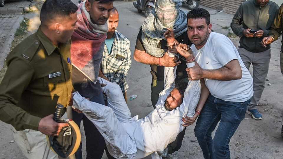 Bees attack on sarpanches sitting on dharna in Panchkula