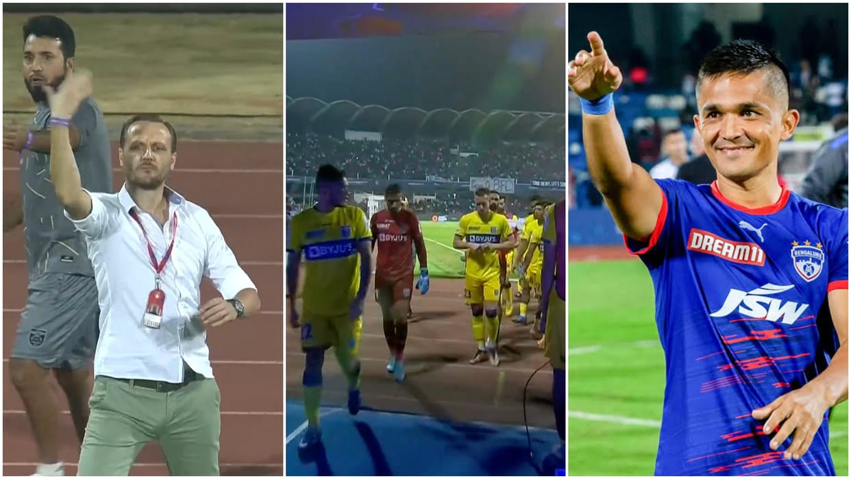 ISL, Bengaluru FC vs Kerala Blasters FC: Kerala Players Walk Off in Protest; Sunil Chhetri Controversial goal