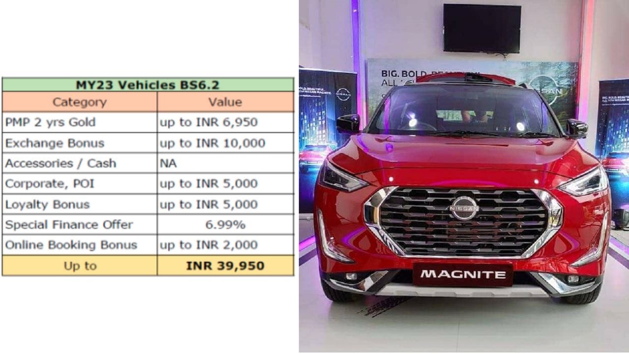 nissan india offers upto rs 90000 offers on magnite suv in march 2023, nissan magnite discount details