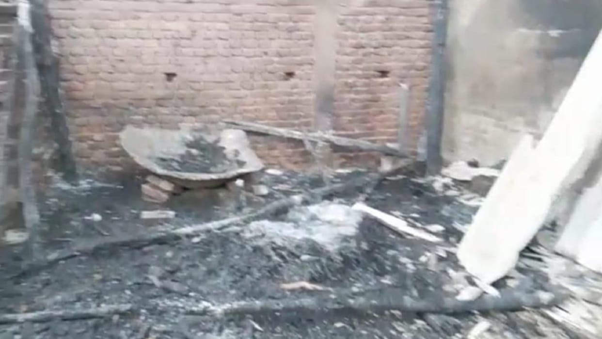 Fire break out in a cattle shed in Saharanpur and three animals got burnt