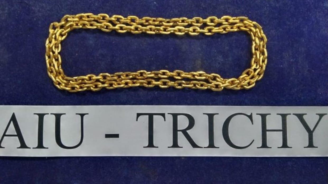 tamilnadu trichy airport aiu unit seized gold from passengers rectum