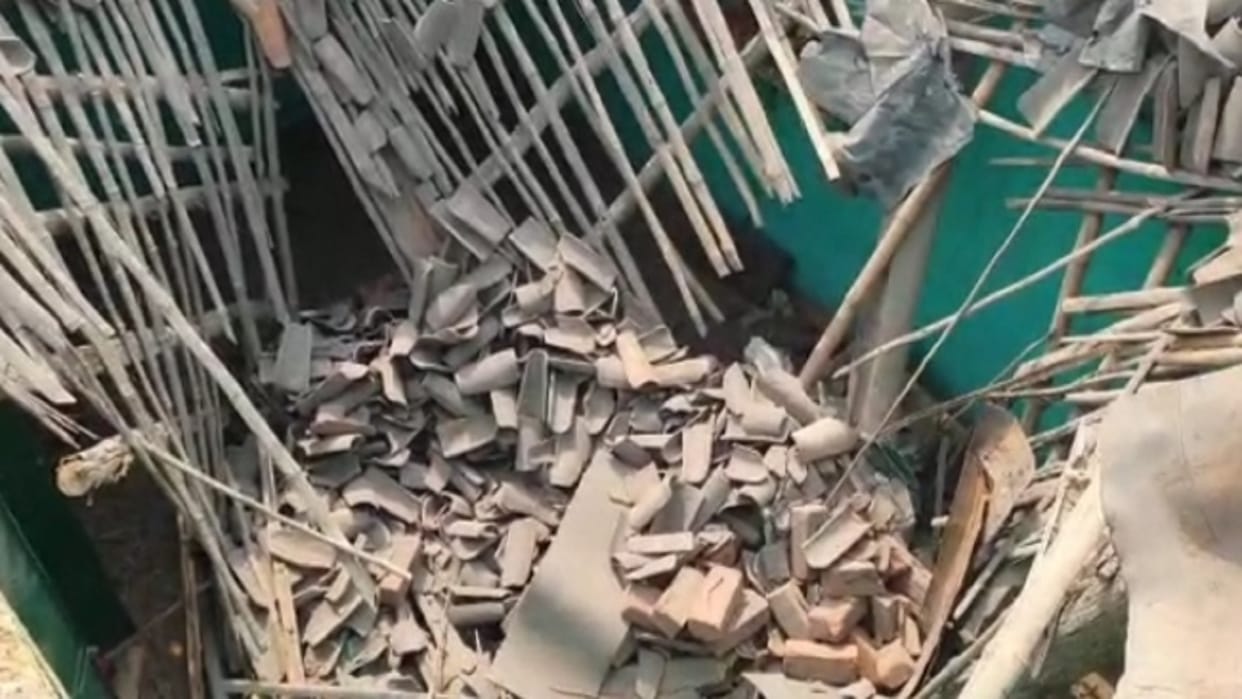 house collapsed due to blasting in secl kusmunda mine in korba