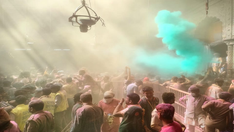 Holi 2023 Rangbharni Ekadashi in Mathura Vrindavan and Banke Bihari See Mathura Holi Photos