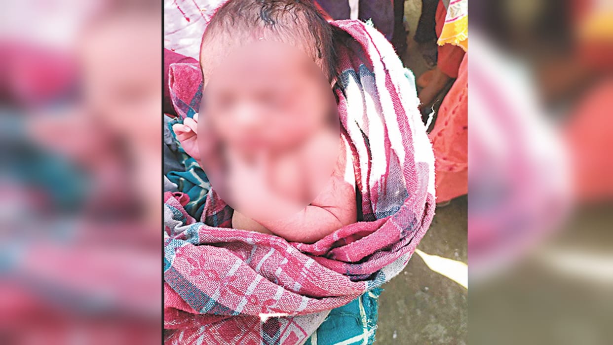 One day old baby found in bushes woman took it home