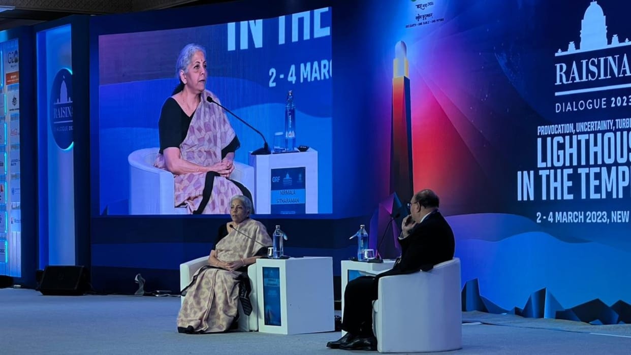 Raisina Dialogue nirmala Sitharaman rejected the allegations of selling government properties